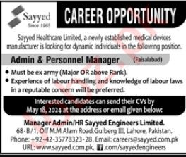 Sayyed Engineers Limited Management Jobs