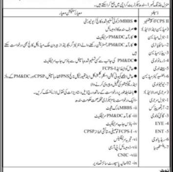 Health Department Medical Jobs karachi 2024